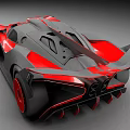 Red and Black Supercar Featuring Sleek Aerodynamic Design Modern Aggressive Styling and High Performance