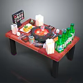 Cozy Dining Table Setup With Hotpot Fresh Food Drinks And Tablet