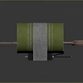 Green Fabric Roll With Gray Straps For Clothing Accessories And Fasteners