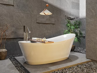 Bathtub Chandelier Separate Bathtub Bathtub Faucet 3d model