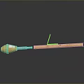 Yellow Military Weapon Component With Long Slender Tube And Label For Combat Use