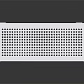 White Rectangular Electronic Device With Circular Mesh Panel And Modern Design 3d model