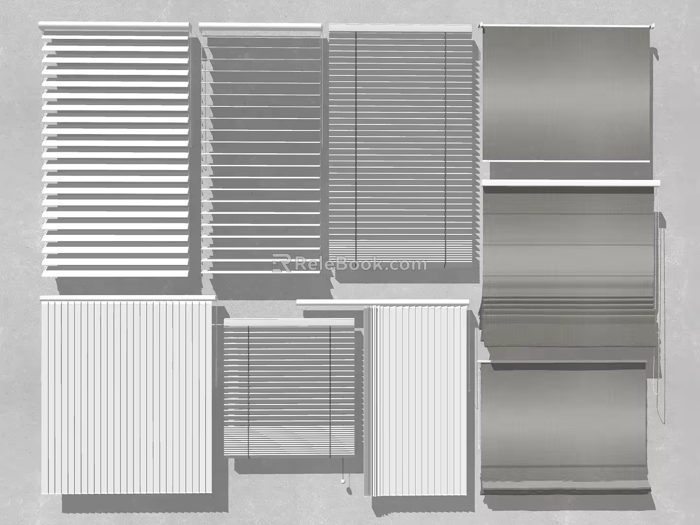 Modern Curtain Bamboo Curtain Shade Shutter Window Blind 3d model