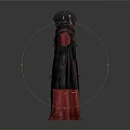 Hooded Gray Red Long Robes With Belt And Red Trim Design