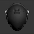 Black Tactical Helmet With Metal Accents And Ventilation Holes On White Mannequin Head