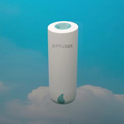 White Cylindrical Aromatherapy Diffuser With Water Drop Indicator For Home Use 3d model