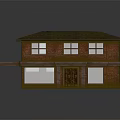 Two Story Red Brick House With Brown Roof Windows And Porch