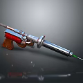Professional Medical Syringe Device With Red Handle And Metal Injection Needle