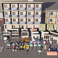 Vibrant Street Scene With Modern Buildings Tokyo Tower Cartoon Decorations And Vehicles