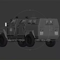 Silver Armored Functional Vehicle Featuring Roof Tactical Equipment And Large Off-Road Tires