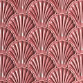 Teal Scallop Shaped Tile Wall Decor Pattern