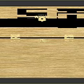 Natural Wooden Box With Open Lid Metal Lock And Smooth Wood Grain