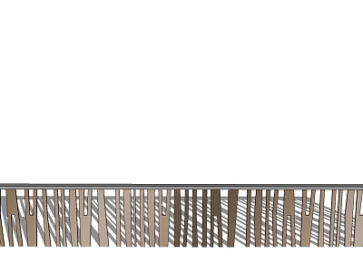 Modern Decorative Fence With Vertical Slats And Shadow Patterns For Garden 3d model