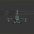 Detailed Helicopter Model With Teal And Gray Body Large Propellers And Structure 3d model