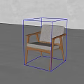Modern Minimalist Accent Chair With Light Gray Fabric Cushion And Wooden Armrests Legs