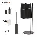 Modern Black Bathroom Accessories With Towel Rack Soap Dispenser Toilet Paper Holder And Brush Stand