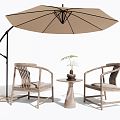 New Chinese Style Outdoor Table and Chair Leisure Chair Outdoor Chair 3d model