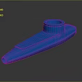 Blue 3D Model Equipment Part With Cylindrical Structure And Streamlined Design