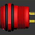 High Performance Red Computer Connector With Black Edges And Gold Plated Contacts 3d model