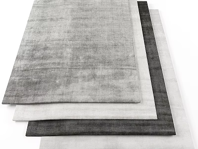 Stacked Square Rugs with Textured Surface in Gray Dark Gray and White Tones 3d model