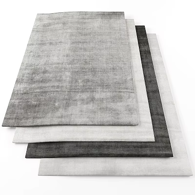 Stacked Square Rugs with Textured Surface in Gray Dark Gray and White Tones 3d model