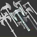 long handle axe big axe axe axe weapon cold weapon 3d model