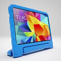 Blue Protective Tablet Case With Stand And Vibrant Colorful Geometric Screen 3d model