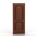 European-style solid wood door 3d model