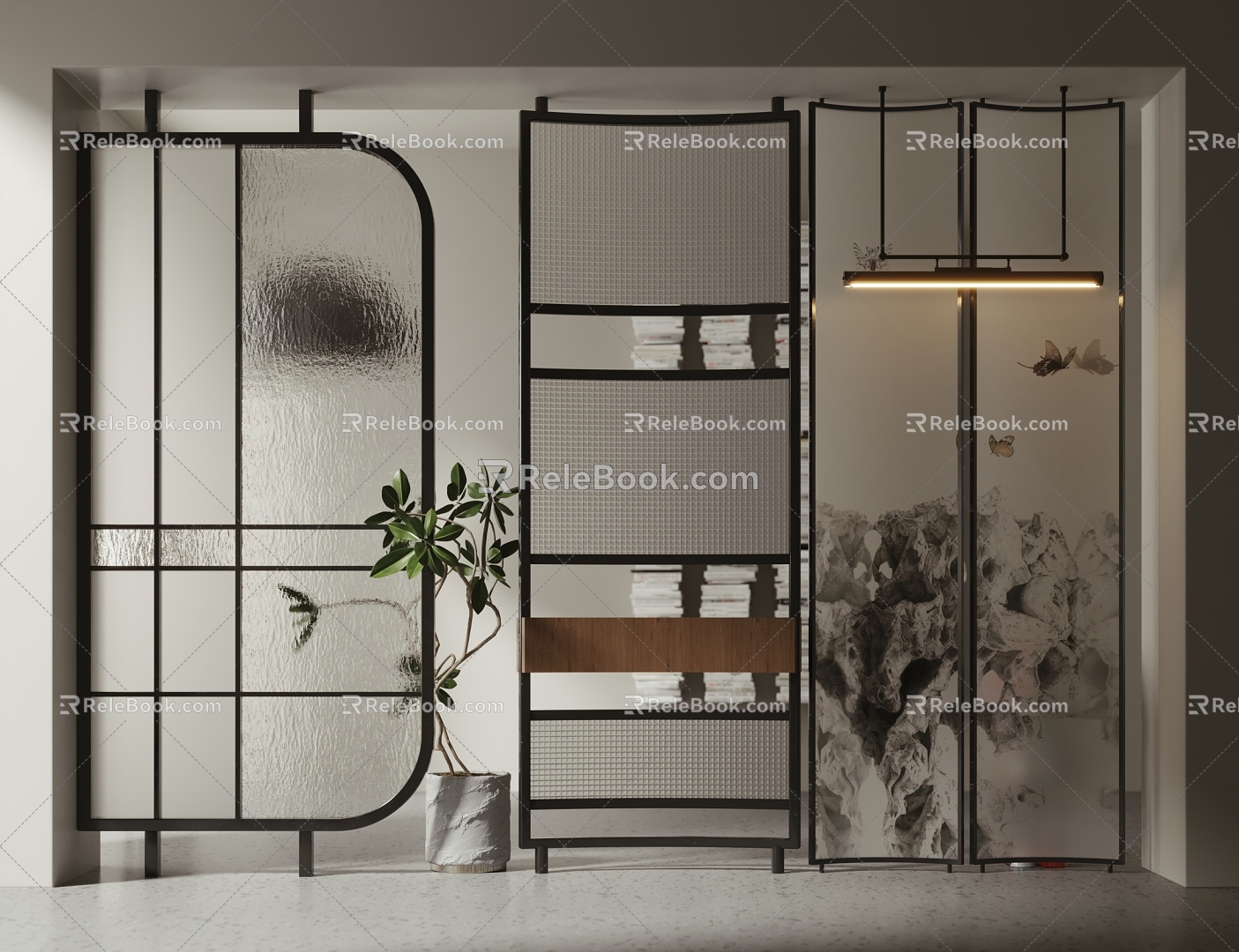 Partition combination glass partition screen model