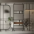 Partition combination glass partition screen 3d model