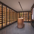 Stainless Steel Solid Wood Red Wine Cellar Cold Storage Room Constant Temperature Room Constant Temperature Cabinet Display Cabinet Cold Storage Cabinet Red Wine Cellar 3d model