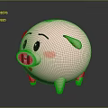 Cute Pink Piggy Bank With Smiling Face Blush Cheeks And Round Shape For Kids Saving