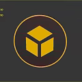 Black Military Grenade Featuring Yellow Cube Logo On Shiny Tactical Surface