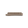 Modern Curved Beige Upholstered Sectional Sofa With Plush Cushions And Comfortable Seating 3d model