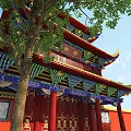 Ancient Chinese-style Drum Tower 3d model
