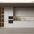 Modern Kitchen Interior Design With White Cabinets Built In Oven And Countertop
