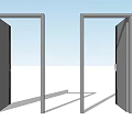 Modern Dark Gray Swing Doors With Sleek Design And Double Door Frames