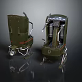 Green Spacecraft Lander Modules With Metal Landing Gear And Structural Components
