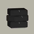 Modern Dark Nightstand Featuring Three Stacked Drawers And Simple Design 3d model