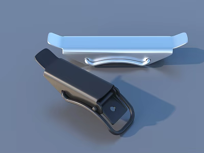 Silver And Black Utility Clips For Everyday Life Home Office Use 3d model