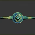 Ornate Fantasy Sword With Teal Spiral Hilt Wing Shaped Guard And Golden Flame Like Crystal Blade