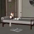 New Chinese-style chaise longue 3d model