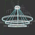 Modern Black Frame Chandelier With Multi Layer Circular Rings And LED Lights