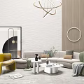 Modern Sofa Coffee Table Combination Simple Sofa Coffee Table Combination 3d model