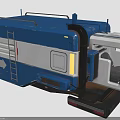 Blue And White Special Vehicle With Ladder Roof Rails And Control Cabin
