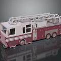 Pink and White Electric Toy Fire Truck with Ladder and Doors for Kids Play Vehicle
