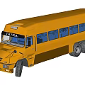 Modern school bus too drag modified school bus 3d model