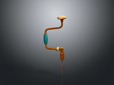 Rugged Style Hand Drill Rig Hand Drill Tool Machinery Country Craftsman Woodworking Metal Retro Old Agricultural Electric Drill Cordless Electric Drill 3d model