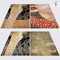 Stylish Square Rugs With Various Colorful Circular Patterns And Modern Designs 3d model