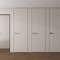 Modern Hinged Doors Interior With Glass Panel And Solid White Design 3d model